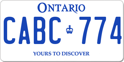 ON license plate CABC774