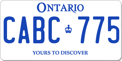 ON license plate CABC775