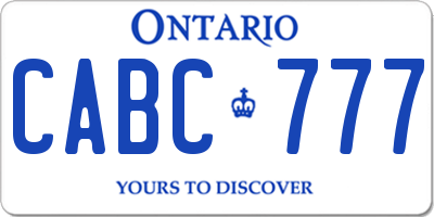 ON license plate CABC777