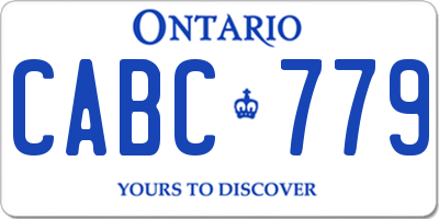 ON license plate CABC779