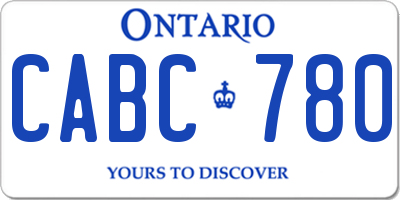 ON license plate CABC780