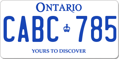 ON license plate CABC785