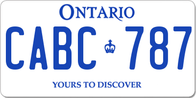 ON license plate CABC787