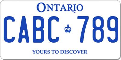 ON license plate CABC789