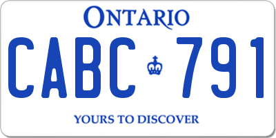 ON license plate CABC791