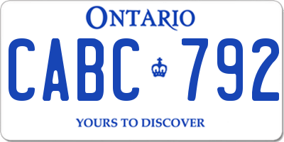 ON license plate CABC792