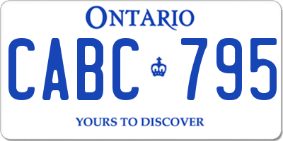 ON license plate CABC795