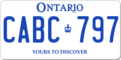 ON license plate CABC797