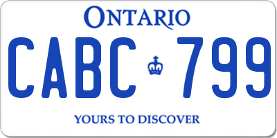 ON license plate CABC799