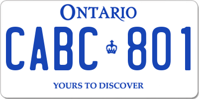 ON license plate CABC801