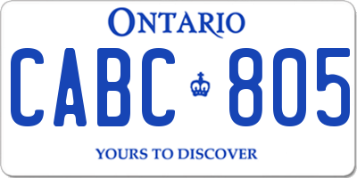 ON license plate CABC805