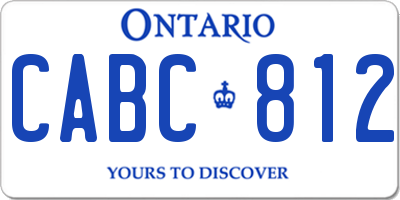 ON license plate CABC812