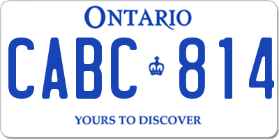 ON license plate CABC814