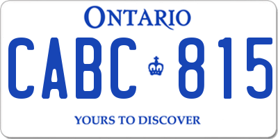 ON license plate CABC815