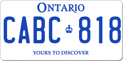 ON license plate CABC818