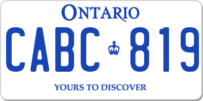 ON license plate CABC819