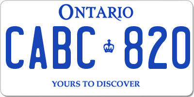 ON license plate CABC820