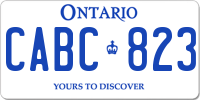 ON license plate CABC823