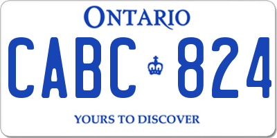 ON license plate CABC824