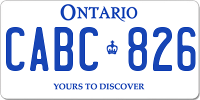 ON license plate CABC826