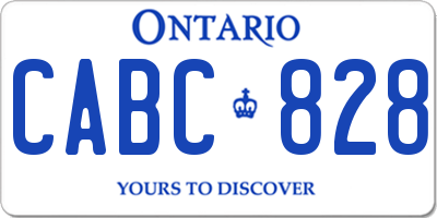 ON license plate CABC828