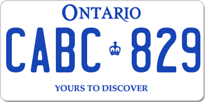 ON license plate CABC829