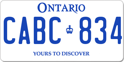 ON license plate CABC834