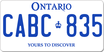 ON license plate CABC835