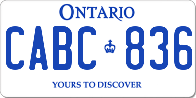 ON license plate CABC836