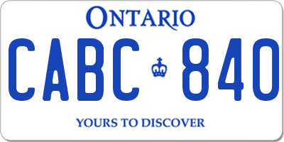 ON license plate CABC840