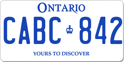 ON license plate CABC842