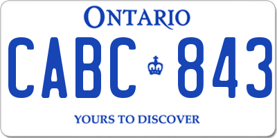 ON license plate CABC843