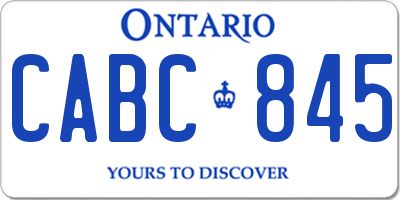 ON license plate CABC845