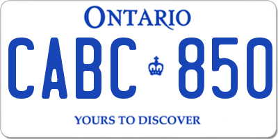 ON license plate CABC850