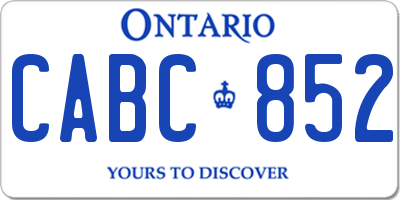 ON license plate CABC852