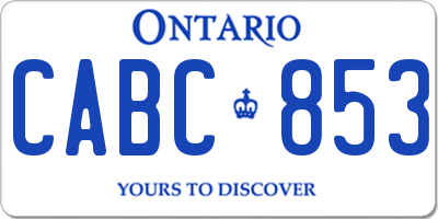 ON license plate CABC853