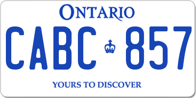 ON license plate CABC857