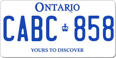 ON license plate CABC858