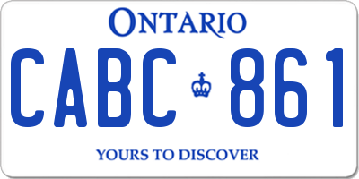 ON license plate CABC861