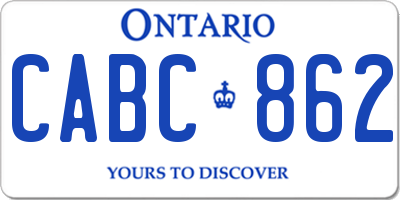 ON license plate CABC862