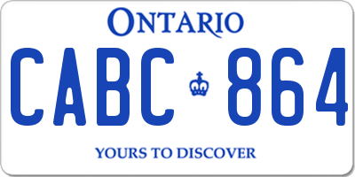 ON license plate CABC864