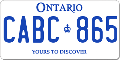 ON license plate CABC865