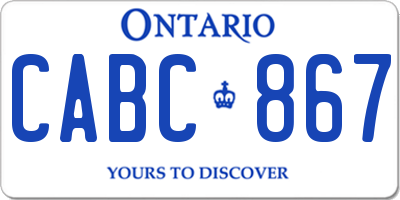 ON license plate CABC867