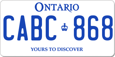 ON license plate CABC868