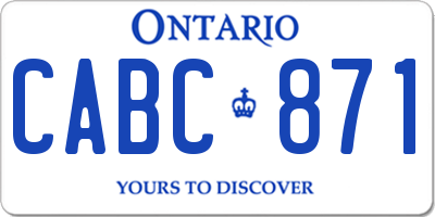 ON license plate CABC871