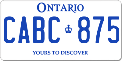 ON license plate CABC875