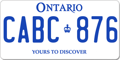 ON license plate CABC876