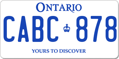 ON license plate CABC878