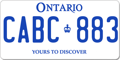 ON license plate CABC883