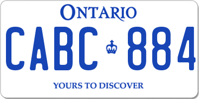 ON license plate CABC884